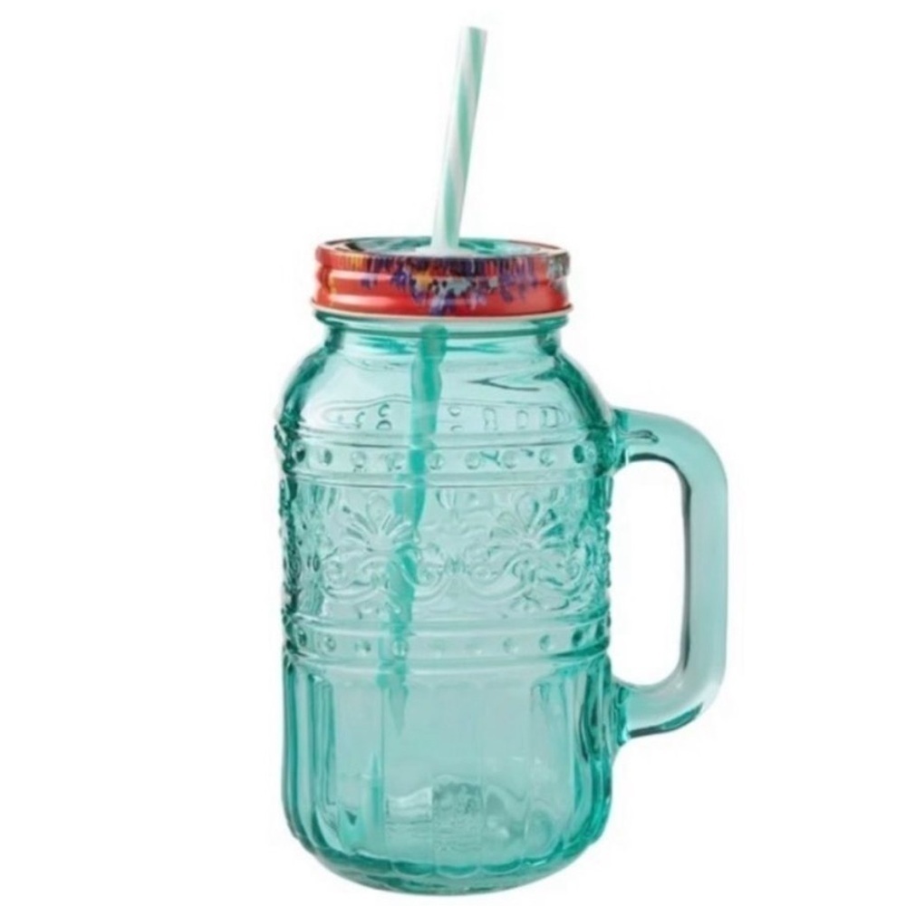 The Pioneer Woman Cassie Mason Jar Tumbler, Teal: